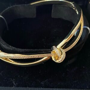 Napier Fine Gold PlatedKnot Bracelet with Crystal Accents